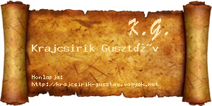 Krajcsirik Gusztáv névjegykártya