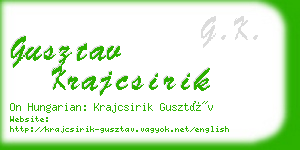gusztav krajcsirik business card